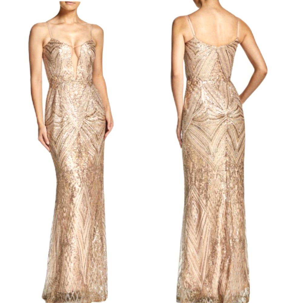 NWT Dress The Population Mara Trumpet Evening Gown